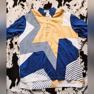 *FLAWED* *NWT* MEN'S 80'S COLORBLOCK POLO - MULTI